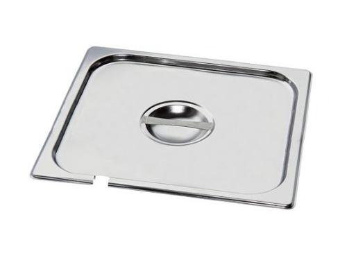 Commercial Gastronorm GN 1/2 Stainless Steel Lid – 270×336×83 mm – with spoon/knife notch