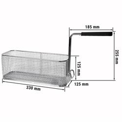 Fritteusenhalbkorb - 345x130 mm; 150 mm; 9 l - ruostumaton teräs; muovikahva - yhteensopiva: EFB879H-18+18, EFB479H-18, GFB879T-20+20, GFB479T-20