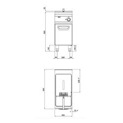 Elektrische friteuse - 18 liter - 18 kW - mechanische bediening