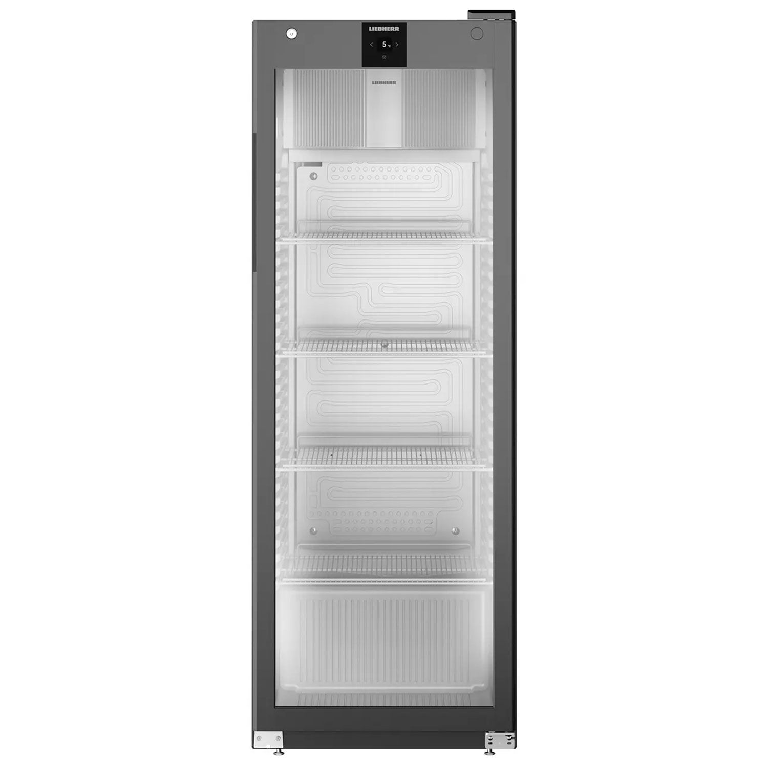 LIEBHERR | Réfrigérateur PERFECTION - 347 litres - Intérieur en plastique - Avec 1 porte en verre - Noir       