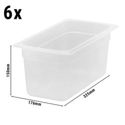 (6 pièces) CAMBRO | Bac GN 1/3 en polypropylène – translucide – Hauteur : 150 mm