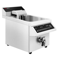 Inductie friteuse - 8 liter - 3,5 kW - digitale bediening - met aftapkraan - met automatische mandenlift