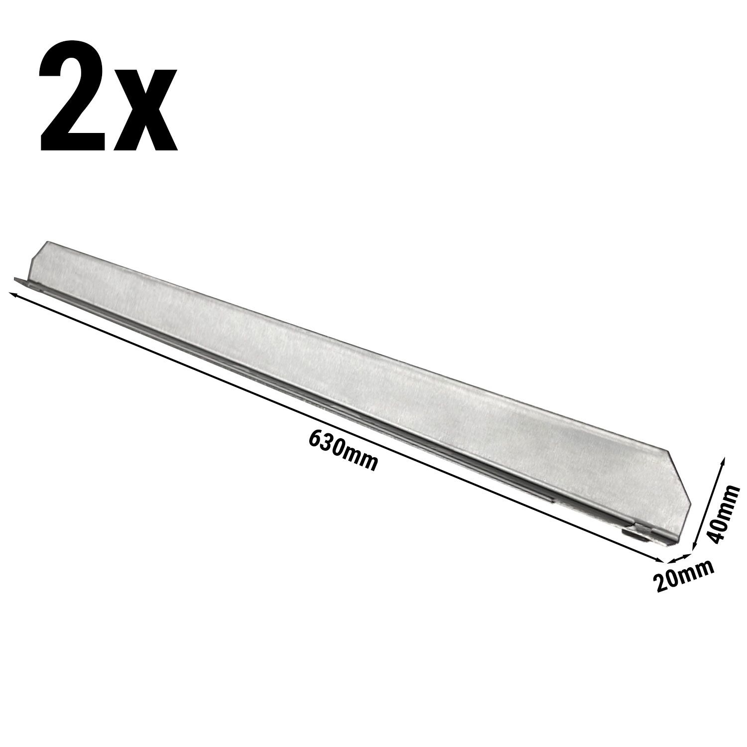 (2 pcs) Paire de glissières en inox - Rails pour grille de support - 630x40x20mm - pour BKFG8060D, BKFE8060D, BKSF1700 & BTKF892