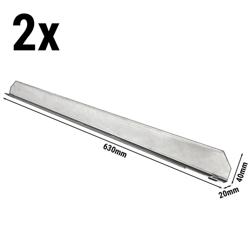 (2 pz) Coppia di guide in acciaio inox - 630x40x20mm - per frigorifero in acciaio inox - compatibile con BKFG8060D, BKFE8060D, BKSF1700 & BTKF892