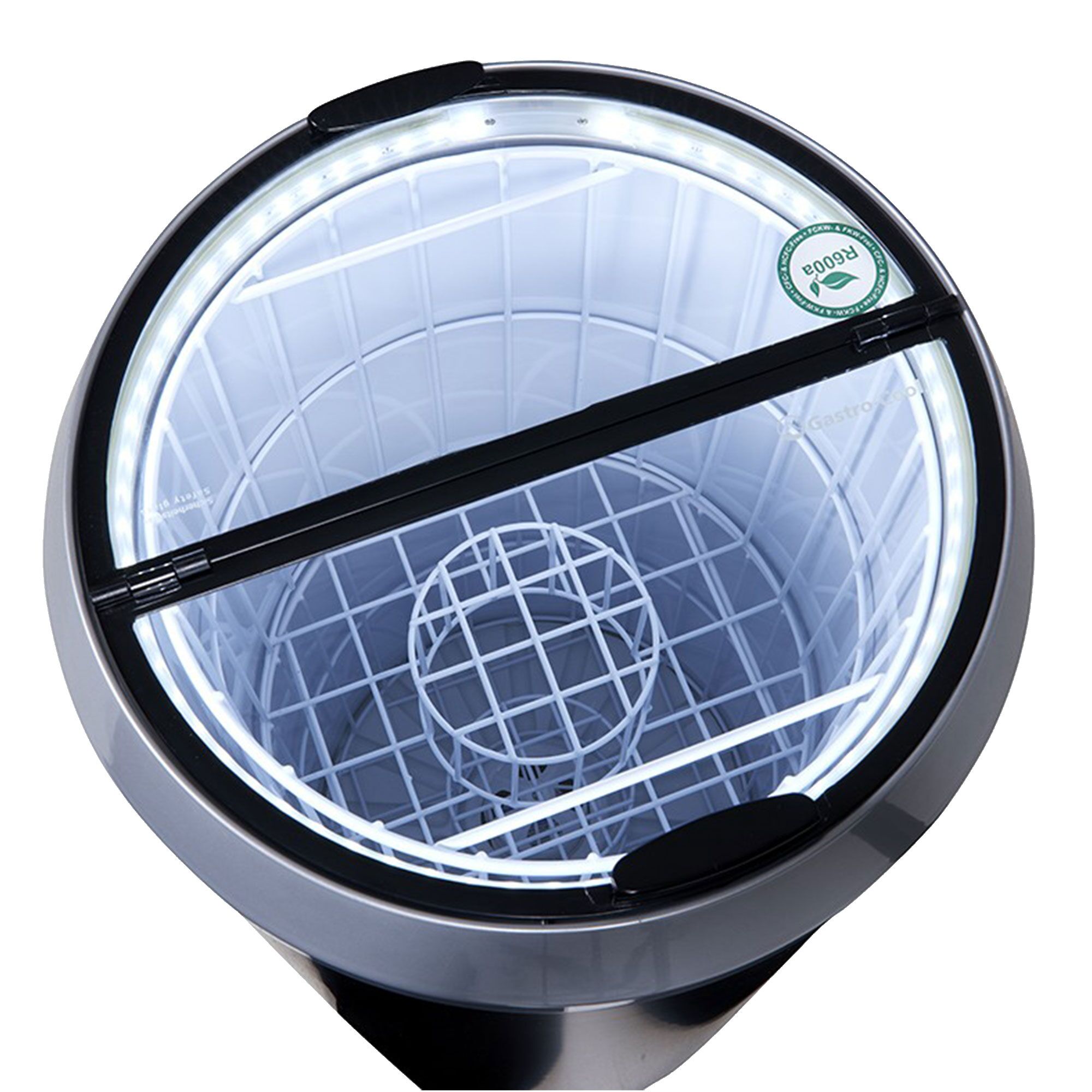 GASTRO-COOL | Réfrigérateur de fête / tonneau réfrigérant - 71 litres - couvercle en verre et roulettes - Noir       