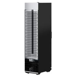 Vetrina frigo per bibite PREMIUM - 500mm - 463l - Slim - porta in vetro senza cornice - con 1 porta in vetro & illuminazione LED - Nero