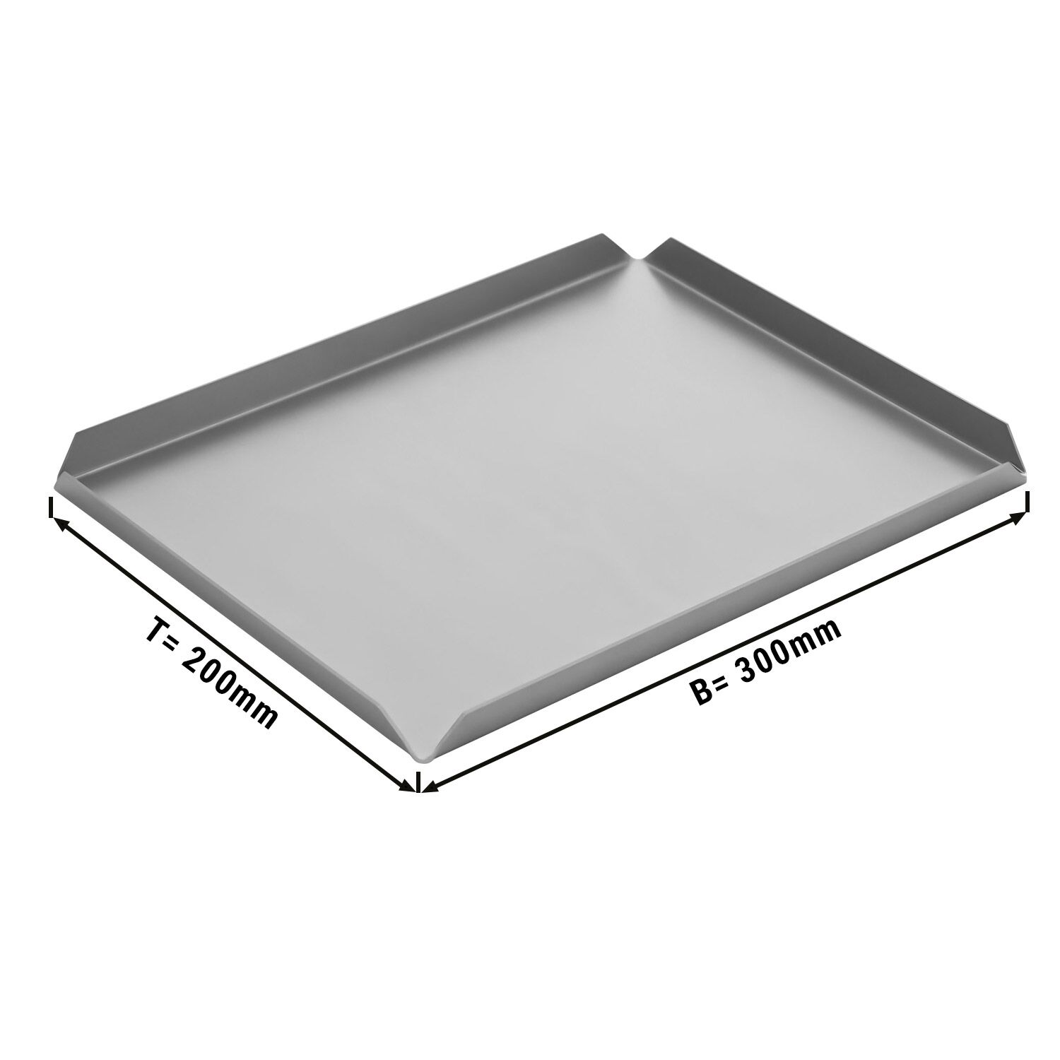 (5 pcs) Plateau de présentation - Aluminium anodisé - 300x200x10mm - Argent
