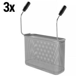 Pastamanden-set - 3x 290x105x200mm | 3x 0,8kg | GN 1/3 - RVS - voor pastakokers - passend voor 700-serie - zonder teflon stekker