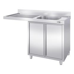 Bulaşık makinesi bölmeli dolaplı yıkama tezgahı - 1400x600mm  - 1 Sağ Evyeli