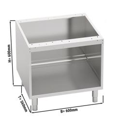 Cadru suport deschis - 600x550x600 mm - oțel inoxidabil AISI 304, 3 laturi închise, colțuri rotunjite, picioare reglabile până la 50 mm - compatibil cu seria LORENZO 600 - cu livrat montat