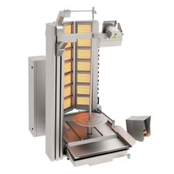 Robot para Kebab a gas - quemadores en V - 14 quemadores - 37.24kW - máx. 280kg - incl. 1 pincho para parrilla