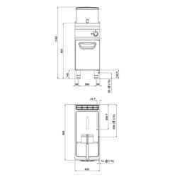Φριτέζα αερίου - 18 l - 14 kW - Έμμεση θέρμανση