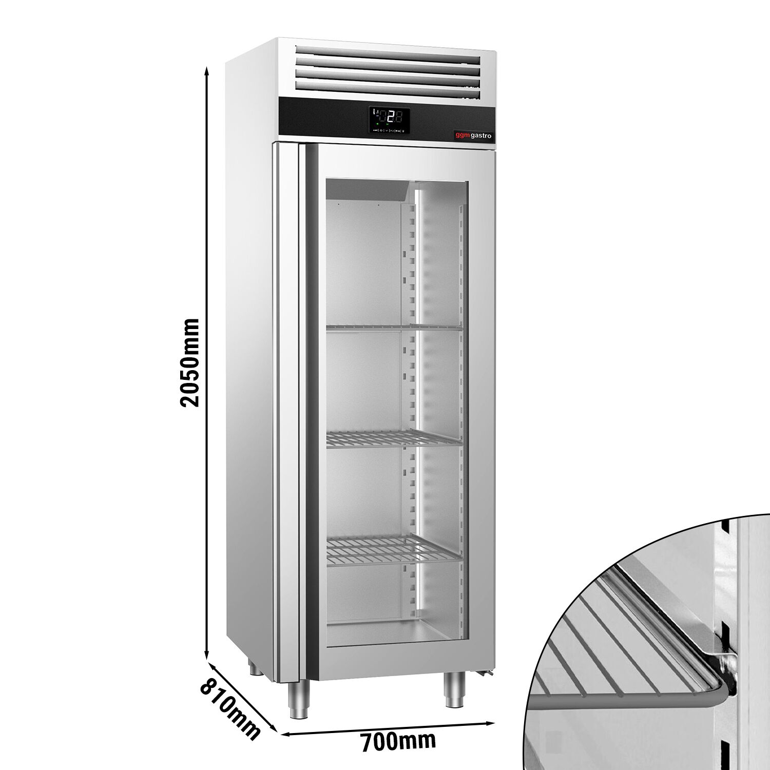 K Hlschrank Edelstahl Premium Liter Mit Glast R Ggm Gastro