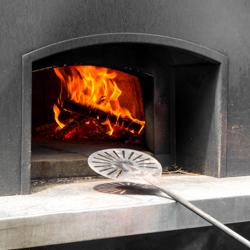Pelle à pizza ronde PREMIUM - AZZURRA - Acier inoxydable - Ø200mm - perforée - manche 150cm