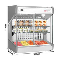 Koelvitrine - tafelmodel - voor 5x GN 1/3 - 220 liter - 1003mm - schuifdeuren - met 2 glazen plateaus - spiegelglas - NL
