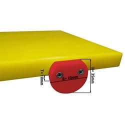 (2 pz) Fermi antiscivolo per tagliere - 40x10x35mm - Rosso - viti incluse