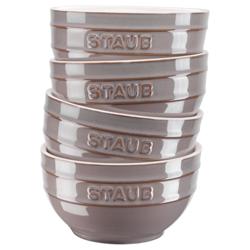 STAUB | CERAMIQUE - Tálkészlet, 4 db - Ø 140mm - Kerámia - Antik szürke