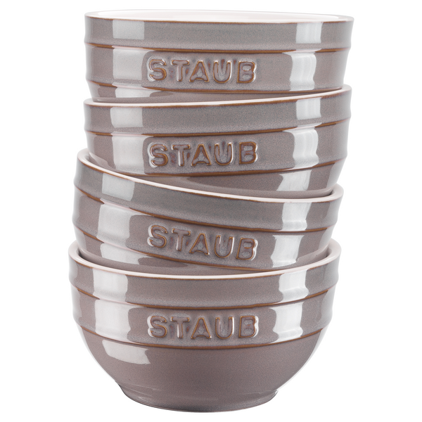 STAUB | CERAMIQUE - Juego de cuencos, 4 piezas - Ø 140mm - Cerámica - Gris antiguo