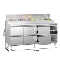 Стол для подготовки PREMIUM - 1795 мм - для 8x GN 1/3 - 6 ящиков