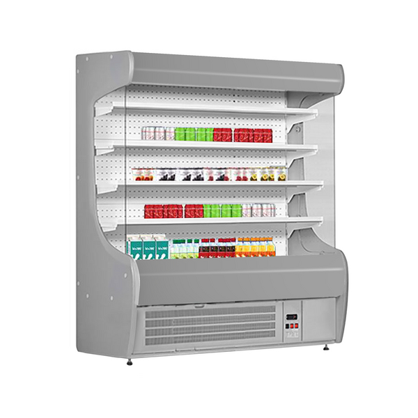 Duvar Tipi Soğutmalı Teşhir Ünitesi - 1515 mm - 4 raflı - ön panel gümüş