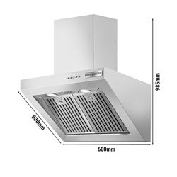Ventilationskåpa med plasmafilter - 600 mm - 96% lukt-/osreduktion - med soft touch‑panel, inbyggd motor, filter och LED‑belysning - djup 50 cm