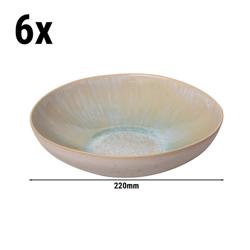 (6 szt.) LIGHT BLUE SEA - Talerz głęboki - Steinzeug / Steingut - Ø 220mm - Niebieski