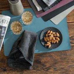 (144 stuks) Placemat James - lederlook - 33x46cm - petrol