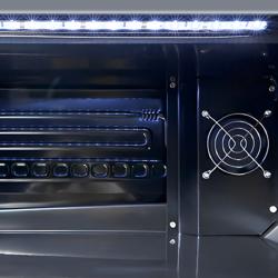 GASTRO-COOL | ثلاجة بباب زجاجي - 600 mm - 25 L - حتى +0…+10 °C - مع باب أمامي واحد زجاجي - باب مزدوج الزجاج، تصميم مسطح، تحكم يدوي بالحرارة، تبريد ثابت، إضاءة LED - أسود