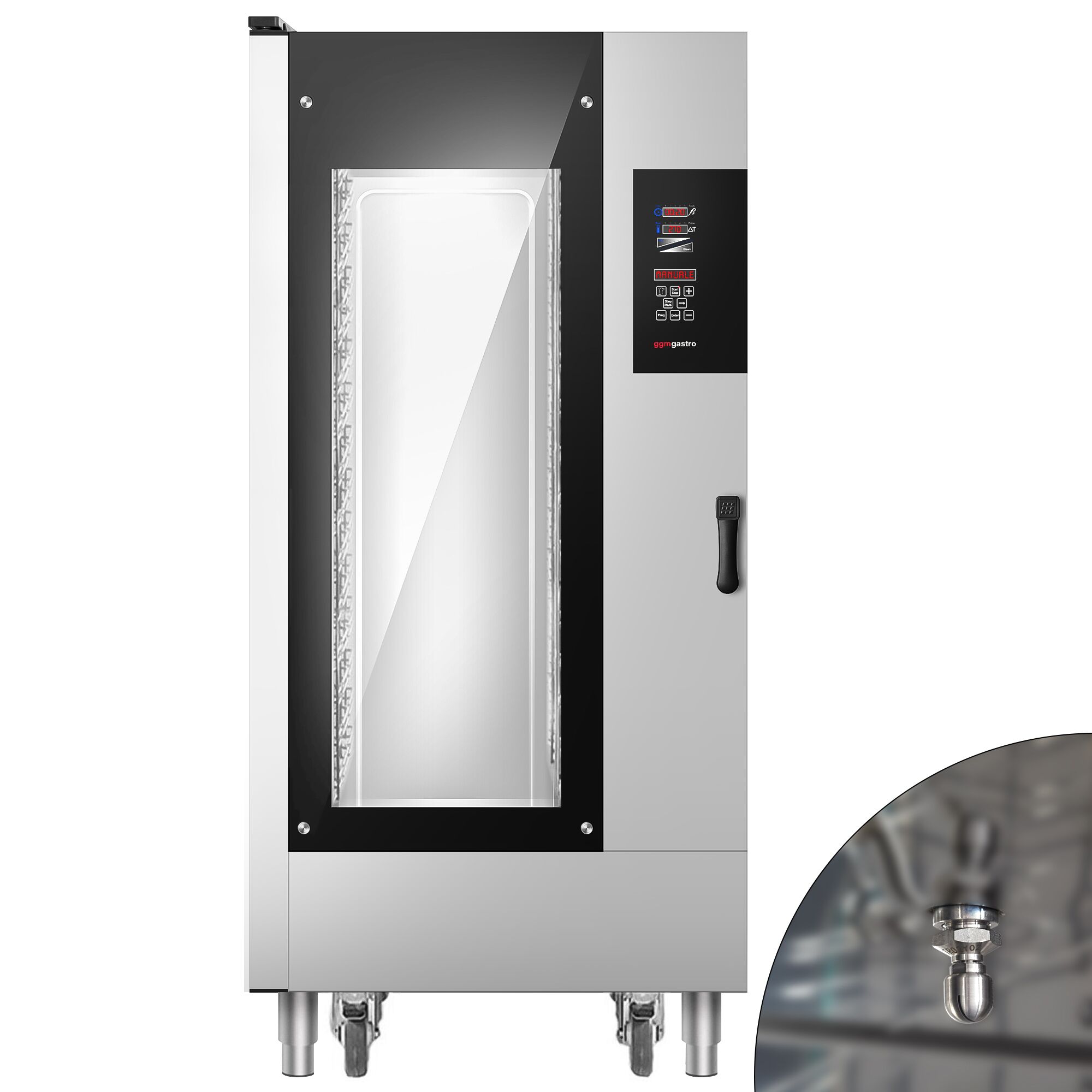 Commercial Bakery Combi Oven Steamer, 16× 600×400mm, Digital, Stand with Trolley – 32 kW