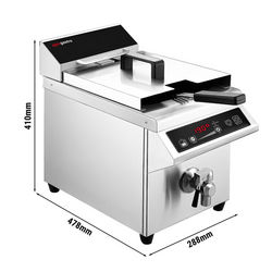 Induction deep fryer - 8 litres - 3.5 kW - drain tap
