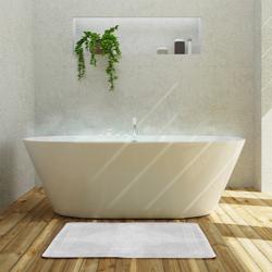 (60 pieces) Oslo Hotel Bath Mat – 50×70 cm - 100% cotton - bleach-safe - washable at 95°C - white