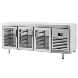 Koelwerkbank PREMIUM PLUS - 2185x800mm - met 3 glazen deuren