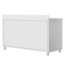 Edelstahl Arbeitsschrank ECO - 1600x600mm - mit Schiebetür & Aufkantung