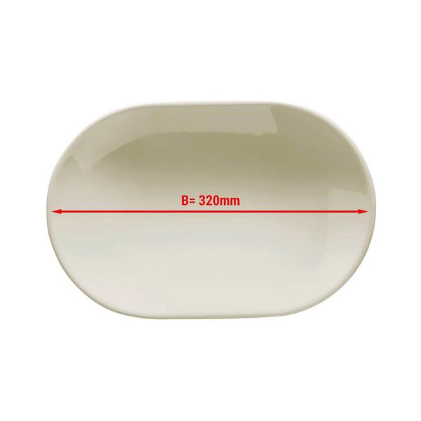(6 sztuk) TEOS – Talerz/półmisek do kebaba – owalny – długość: 320 mm – kremowy