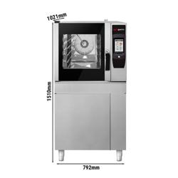Elettrico - Forno combinato a vapore - Touch screen - 7" display TFT touch - 4x GN 1/1 - incl. Tavolo armadiato da lavoro, Sistema di lavaggio & Sonda al cuore