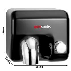 Sèche-mains à bouton-poussoir - Acier inoxydable noir mat