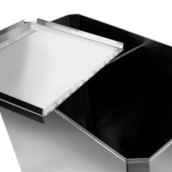 Carro para harina - 125L - acero inoxidable - tapa abatible - con ruedas