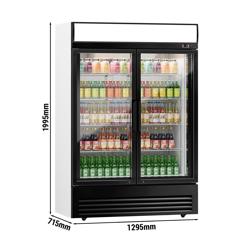 Frigo per bibite - 880 litri - con 2 porte in vetro e display pubblicitario