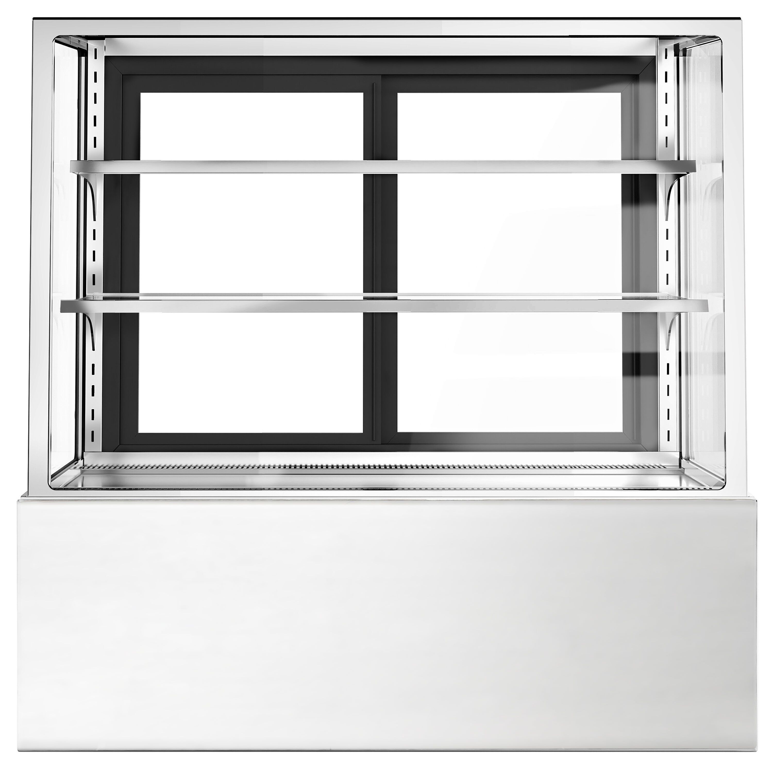 Vitrine de comptoir réfrigérée - 470L - 1200mm - Double vitrage - avec 2 étagères en verre - portes coulissantes vitrées arrière