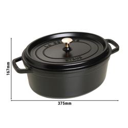 STAUB | Cocotte Oval Enamelled Cast Iron Casserole Dish – 310 mm Oval – Black