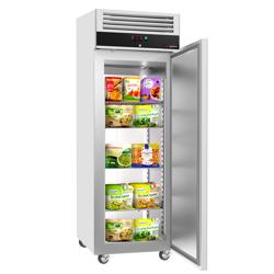Fagyasztószekrény Rozsdamentes acél ECO - 400 l - akár −20…−15 °C - mit 1 ajtó - Statikus hűtés, automatikus leolvasztás, R290 - Fekete