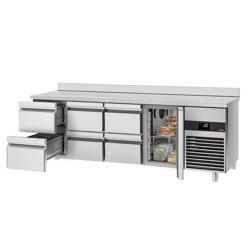 Kylbänk PREMIUM - 2330x700 mm - med 1 dörr & 6 lådor 