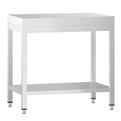 Mesa de trabalho PREMIUM - em Aço Inoxidável  - 0,6 m - com estrutura e prateleira de base
