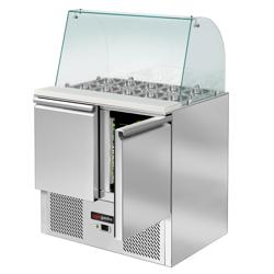 Saladette ECO - 900mm - 2 deuren - met opzetkoelvitrine voor 2x GN 1/1 & 3x GN 1/6