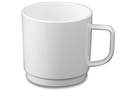 Taza de té / café de policarbonato, blanco - 200ml 