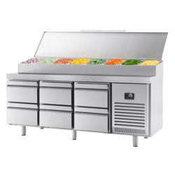 Saladette - 1960x700mm - 1 deur + 6 lades - voor 1x GN 1/2 & 9x GN 1/3
