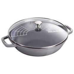 STAUB | SPECIALITIES - Wok met glazen deksel - Ø 300mm - Gietijzer - Grafietgrijs