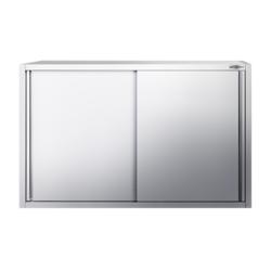 Commercial Stainless Steel Wall Cabinet, Sliding Doors PREMIUM – 1600x400x1000 mm - 2 Doors - 3 Shelves