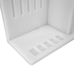 Support pour couteaux - Pour 5 couteaux et 2 aiguiseurs pour couteaux - Polyéthylène - 301x501x202mm - Blanc