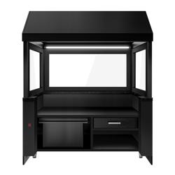 Neutral Element for Commercial Charcoal & Gas Grill - 1900x900x2160mm - Black front - Black granite worktop - with Lighting